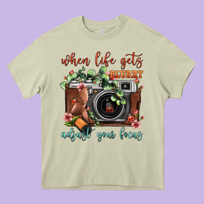 When Life Gets Blurry Adjust Your Focus Vintage Camera Heavy Core Tee Designed By Fadigitalartstudio