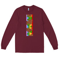 Burgundy St. Patrick's Day Western Shamrock Leopard Rainbow Long Sleeve Tee - Artiststas