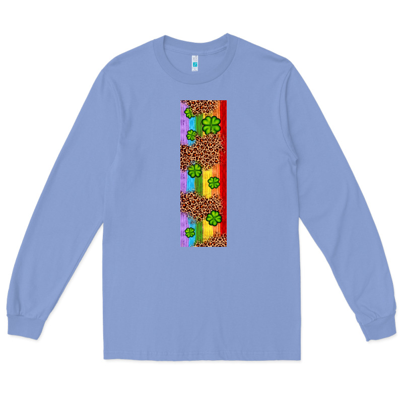 St. Patrick's Day Western Shamrock Leopard Rainbow Long Sleeve Tee by Artiststas | Teevron