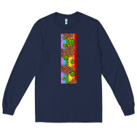 Navy St. Patrick's Day Western Shamrock Leopard Rainbow Long Sleeve Tee - Artiststas