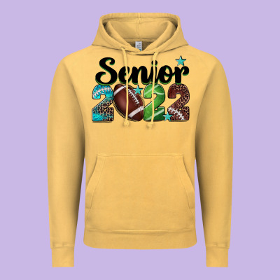Football Senior 2022 Vintage Hoodie Designed By Barkaloodesign