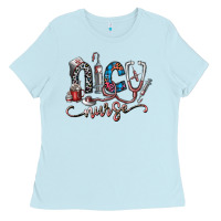 Baby Blue nice nurse Ladies Tee - SublimationCraftShop