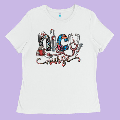 Nice Nurse Ladies Tee Designed By Sublimationcraftshop