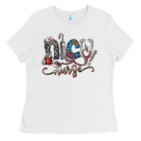 White nice nurse Ladies Tee - SublimationCraftShop