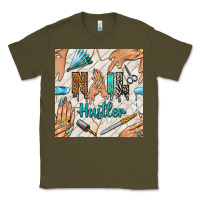 Army Green hail hustler and nail art hands with glitter polish seamless pattern b Classic Tee - BundleAndBundleShop