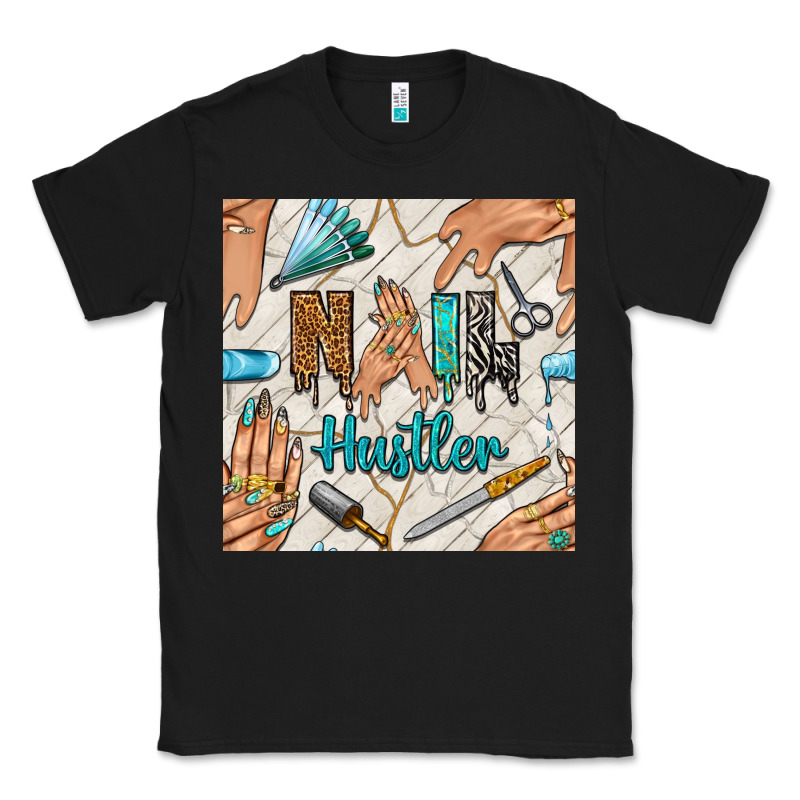 Hail Hustler And Nail Art Hands With Glitter Polish Seamless Pattern B Classic Tee by BundleAndBundleShop | Teevron
