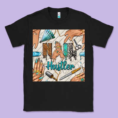 Hail Hustler And Nail Art Hands With Glitter Polish Seamless Pattern B Classic Tee Designed By Bundleandbundleshop