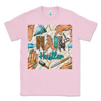 Bubblegum Pink hail hustler and nail art hands with glitter polish seamless pattern b Classic Tee - BundleAndBundleShop
