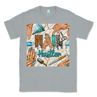 Heather Grey hail hustler and nail art hands with glitter polish seamless pattern b Classic Tee - BundleAndBundleShop
