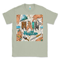 Matcha hail hustler and nail art hands with glitter polish seamless pattern b Classic Tee - BundleAndBundleShop