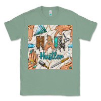 Sage hail hustler and nail art hands with glitter polish seamless pattern b Classic Tee - BundleAndBundleShop