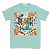 Seafoam hail hustler and nail art hands with glitter polish seamless pattern b Classic Tee - BundleAndBundleShop