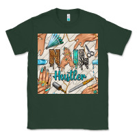 Sports Green hail hustler and nail art hands with glitter polish seamless pattern b Classic Tee - BundleAndBundleShop