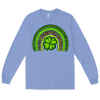 Colony Blue St. Patrick's Day Shamrock Rainbow Long Sleeve Tee - Artiststas