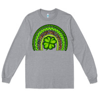Heather Grey St. Patrick's Day Shamrock Rainbow Long Sleeve Tee - Artiststas