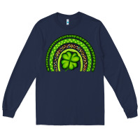 Navy St. Patrick's Day Shamrock Rainbow Long Sleeve Tee - Artiststas