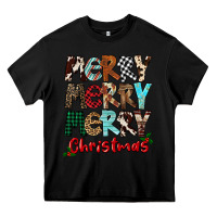 Black Merry Christmas Heavy Core Tee - FaDigitalArtStudio
