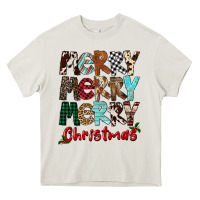 Cream Merry Christmas Heavy Core Tee - FaDigitalArtStudio