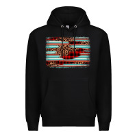 Black leopard serape background Premium Hoodie - BarkalooDesign