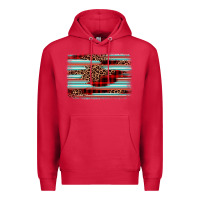 Cardinal leopard serape background Premium Hoodie - BarkalooDesign