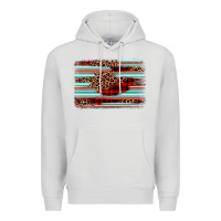 Dove Grey leopard serape background Premium Hoodie - BarkalooDesign