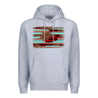 Heather Grey leopard serape background Premium Hoodie - BarkalooDesign