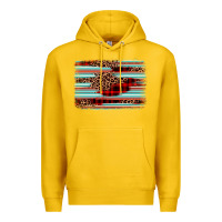 Lemon leopard serape background Premium Hoodie - BarkalooDesign