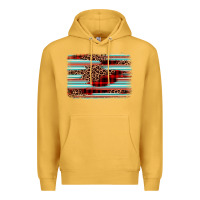 Mustard leopard serape background Premium Hoodie - BarkalooDesign