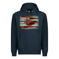 Navy leopard serape background Premium Hoodie - BarkalooDesign