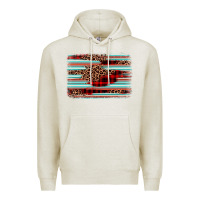 Oatmeal Heather leopard serape background Premium Hoodie - BarkalooDesign