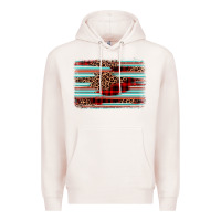 Pale Pink leopard serape background Premium Hoodie - BarkalooDesign