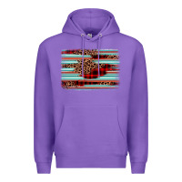 Purple leopard serape background Premium Hoodie - BarkalooDesign