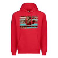 Red leopard serape background Premium Hoodie - BarkalooDesign