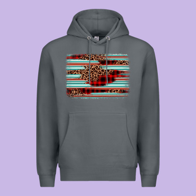 Leopard Serape Background Premium Hoodie Designed By Barkaloodesign