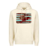 Sandshell leopard serape background Premium Hoodie - BarkalooDesign