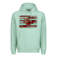 Seafoam leopard serape background Premium Hoodie - BarkalooDesign