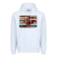 White leopard serape background Premium Hoodie - BarkalooDesign