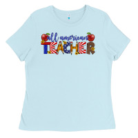 Baby Blue all american teacher Ladies Tee - Artiststas