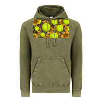 Vintage Olive tennis ball with sunflower and racket  licence plato Vintage Hoodie - BarkalooDesign