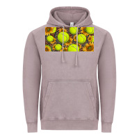 Vintage Zinc tennis ball with sunflower and racket  licence plato Vintage Hoodie - BarkalooDesign