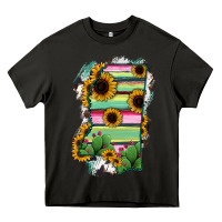 Asphalt Mississippi Map Sunflower Cactus Serape Heavy Core Tee - RanaPortraitStore