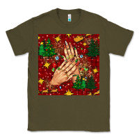 Army Green christmas nails and trees with leopard and plaid seamless pattern bbs Classic Tee - BundleAndBundleShop
