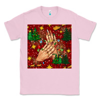 Bubblegum Pink christmas nails and trees with leopard and plaid seamless pattern bbs Classic Tee - BundleAndBundleShop