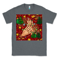 Charcoal Heather christmas nails and trees with leopard and plaid seamless pattern bbs Classic Tee - BundleAndBundleShop