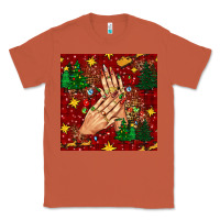 Copper christmas nails and trees with leopard and plaid seamless pattern bbs Classic Tee - BundleAndBundleShop