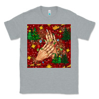 Heather Grey christmas nails and trees with leopard and plaid seamless pattern bbs Classic Tee - BundleAndBundleShop