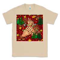 Mushroom christmas nails and trees with leopard and plaid seamless pattern bbs Classic Tee - BundleAndBundleShop