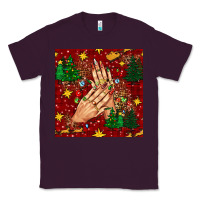 Plum christmas nails and trees with leopard and plaid seamless pattern bbs Classic Tee - BundleAndBundleShop