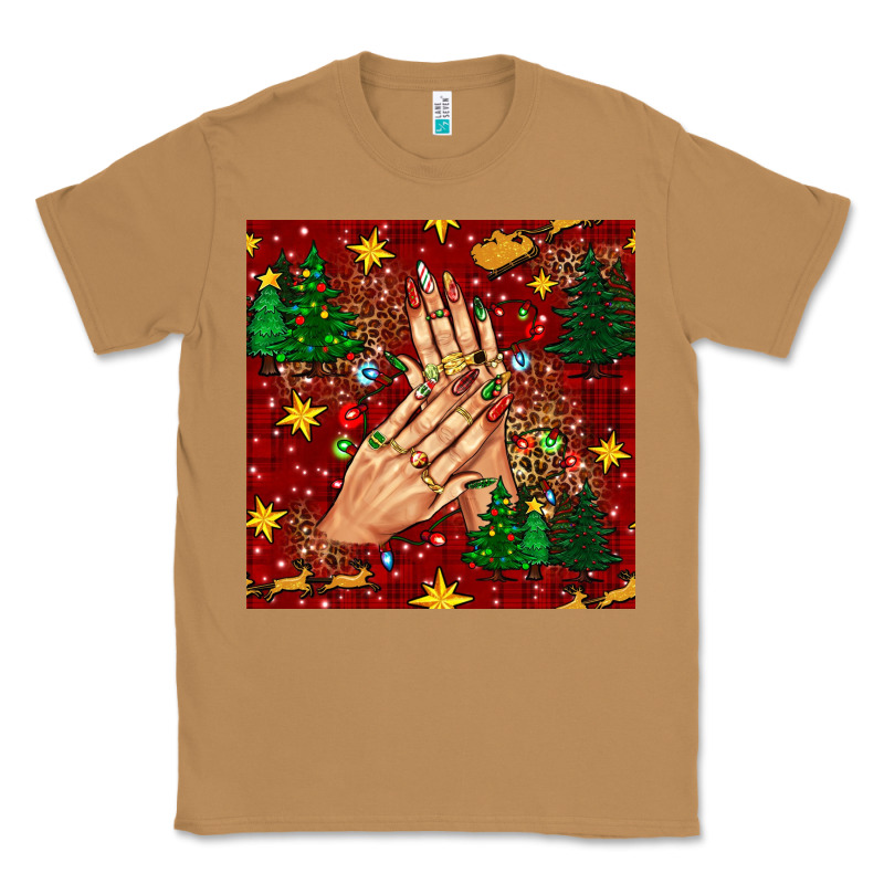 Christmas Nails And Trees With Leopard And Plaid Seamless Pattern Bbs Classic Tee by BundleAndBundleShop | Teevron
