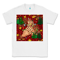 White christmas nails and trees with leopard and plaid seamless pattern bbs Classic Tee - BundleAndBundleShop